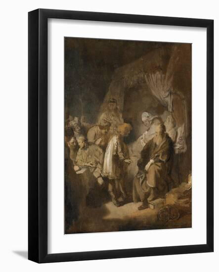 Joseph Relating His Dreams to His Parents and Brothers, 1633-Rembrandt van Rijn-Framed Giclee Print