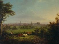 Leeds from the Meadows, C.1825-Joseph Rhodes-Stretched Canvas