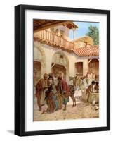 Joseph 's brethren at the inn Every Man's money in his sack - Bible-William Brassey Hole-Framed Giclee Print