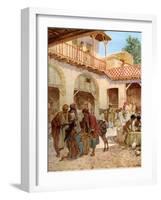 Joseph 's brethren at the inn Every Man's money in his sack - Bible-William Brassey Hole-Framed Giclee Print