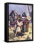 Joseph 's brothers hurl him in the pit-Charles Edmund Brock-Framed Stretched Canvas