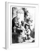 Joseph's Coat Brought to Jacob, C.1633 (Etching)-Rembrandt van Rijn-Framed Giclee Print