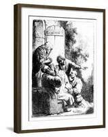 Joseph's Coat Brought to Jacob, C.1633 (Etching)-Rembrandt van Rijn-Framed Giclee Print