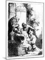 Joseph's Coat Brought to Jacob, C.1633 (Etching)-Rembrandt van Rijn-Mounted Giclee Print