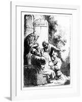 Joseph's Coat Brought to Jacob, C.1633 (Etching)-Rembrandt van Rijn-Framed Giclee Print