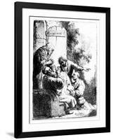 Joseph's Coat Brought to Jacob, C.1633 (Etching)-Rembrandt van Rijn-Framed Giclee Print