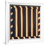 Joseph's Coat-Of-Many-Colours Patterned Coverlet, Pieced and Quilted Cotton, Circa 1890-null-Framed Giclee Print