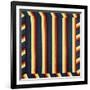 Joseph's Coat-Of-Many-Colours Patterned Coverlet, Pieced and Quilted Cotton, Circa 1890-null-Framed Giclee Print