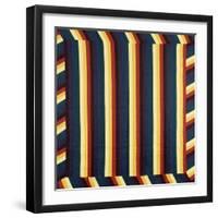 Joseph's Coat-Of-Many-Colours Patterned Coverlet, Pieced and Quilted Cotton, Circa 1890-null-Framed Giclee Print