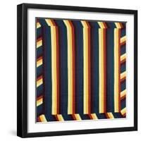 Joseph's Coat-Of-Many-Colours Patterned Coverlet, Pieced and Quilted Cotton, Circa 1890-null-Framed Premium Giclee Print