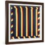 Joseph's Coat-Of-Many-Colours Patterned Coverlet, Pieced and Quilted Cotton, Circa 1890-null-Framed Giclee Print