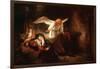 Joseph's Dream in the Stable in Bethlehem-Rembrandt van Rijn-Framed Giclee Print