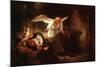 Joseph's Dream in the Stable in Bethlehem-Rembrandt van Rijn-Mounted Giclee Print