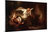 Joseph's Dream in the Stable in Bethlehem-Rembrandt van Rijn-Mounted Giclee Print