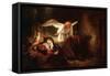 Joseph's Dream in the Stable in Bethlehem-Rembrandt van Rijn-Framed Stretched Canvas