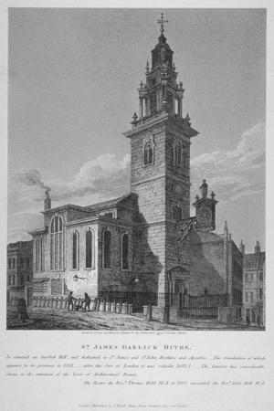 View of the Church of St James Garlickhythe, City of London, 1813