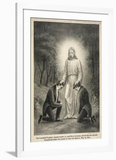 Joseph Smith and Oliver Cowdery Receiving the Aaronic Priesthood-null-Framed Giclee Print