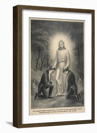 Joseph Smith, Jr. and Oliver Cowdery with John the Baptist-null-Framed Giclee Print