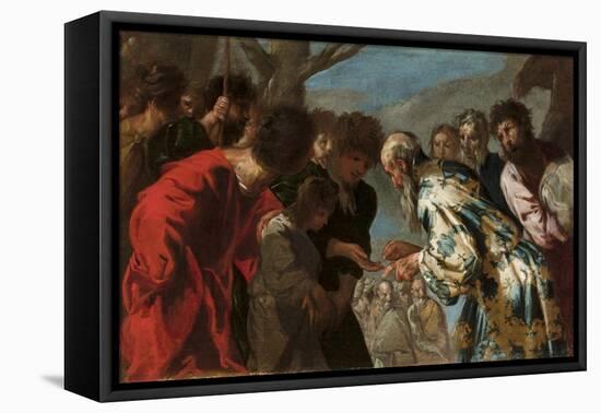 Joseph Sold by His Brothers, C.1657-58-Francesco Maffei-Framed Stretched Canvas