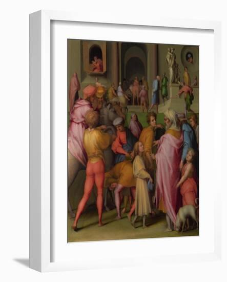 Joseph Sold to Potiphar (From Scenes from the Story of Josep), Ca 1515-Pontormo-Framed Giclee Print