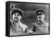 Joseph Stalin and Georgi Malenkov, Watching May Day Parade in Moscow in 1949-null-Framed Stretched Canvas