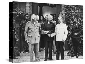 Joseph Stalin, Harry Truman, and Winston Churchill at the Potsdam Conference-null-Stretched Canvas