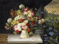 Daisies, Hydrangea, Poppies, Carnations and other Flowers in a Vase-Joseph Steiner-Stretched Canvas