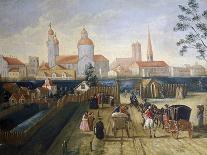View of the Marienplatz, Munich, ca. 1750 (Detail)-Joseph Stephan-Mounted Giclee Print