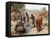 Joseph taken out of the pit and sold into slavery by his brothers - Bible-William Brassey Hole-Framed Stretched Canvas