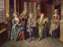 A Tea Party, C.1720-Joseph Van Aken-Stretched Canvas
