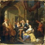 A Tea Party, C.1720-Joseph Van Aken-Stretched Canvas