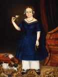 Portrait of Martha Otis Bullock (Girl in a Blue Dress), 1841-42-Joseph Whiting Stock-Framed Stretched Canvas