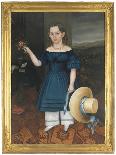 Portrait of Martha Otis Bullock (Girl in a Blue Dress), 1841-42-Joseph Whiting Stock-Framed Giclee Print