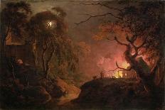 Vesuvius from Posillipo, C.1788 (Oil on Panel)-Joseph Wright Of Derby-Stretched Canvas