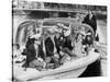 Josephine Baker (1906-1975) and Her Children on a Boat in Amsterdam on October 5, 1964-null-Stretched Canvas