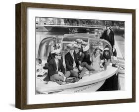 Josephine Baker (1906-1975) and Her Children on a Boat in Amsterdam on October 5, 1964-null-Framed Photo