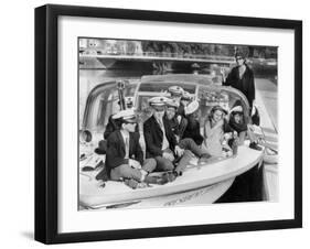 Josephine Baker (1906-1975) and Her Children on a Boat in Amsterdam on October 5, 1964-null-Framed Photo