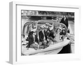 Josephine Baker (1906-1975) and Her Children on a Boat in Amsterdam on October 5, 1964-null-Framed Photo