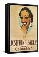 Josephine Baker Record Advertisement-null-Framed Stretched Canvas