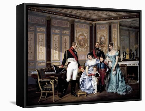 Josephine Beauharnais Receiving Visit from Tsar Alexander I in 1814-null-Framed Stretched Canvas