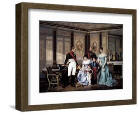 Josephine Beauharnais Receiving Visit from Tsar Alexander I in 1814-null-Framed Giclee Print