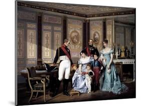Josephine Beauharnais Receiving Visit from Tsar Alexander I in 1814-null-Mounted Giclee Print