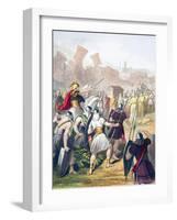 Joshua at the Head of the Israelite Army in Front of the Walls of Jericho-null-Framed Giclee Print
