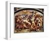 Joshua Darkening the Sun, Fresco in the Loggia, Vatican, C. 1518-1519 (Fresco)-Raphael (1483-1520)-Framed Giclee Print