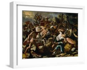 Joshua's Victory Over the Amorites, 1624-Nicolas Poussin-Framed Giclee Print