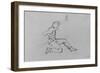 Joshua Shaw's Sketch of a Man on One Knee with His Left Arm Outstretched and His Right Hand Hold a-null-Framed Giclee Print