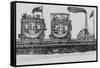 Joshua Shaw's Sketch of an Early Steam Locomotive Pulling Two Full Passenger Cars-null-Framed Stretched Canvas