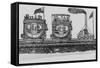 Joshua Shaw's Sketch of an Early Steam Locomotive Pulling Two Full Passenger Cars-null-Framed Stretched Canvas