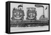 Joshua Shaw's Sketch of an Early Steam Locomotive Pulling Two Full Passenger Cars-null-Framed Stretched Canvas