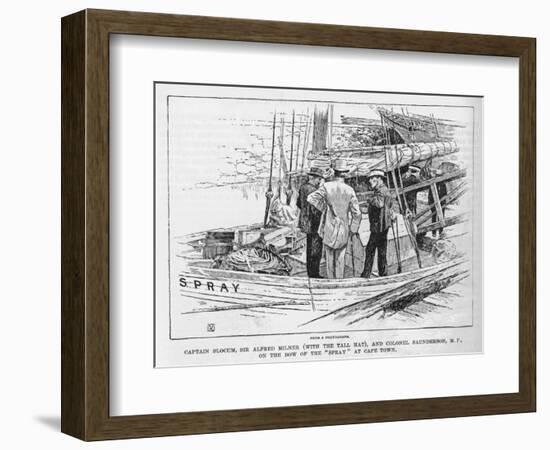 Joshua Slocum Shows the "Spray" to Visitors at Cape Town During His Solo Circumnavigation-George Varian-Framed Art Print